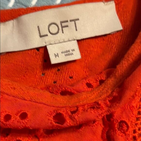 🌹Loft Coral Eyelet Top - Picture 3 of 4